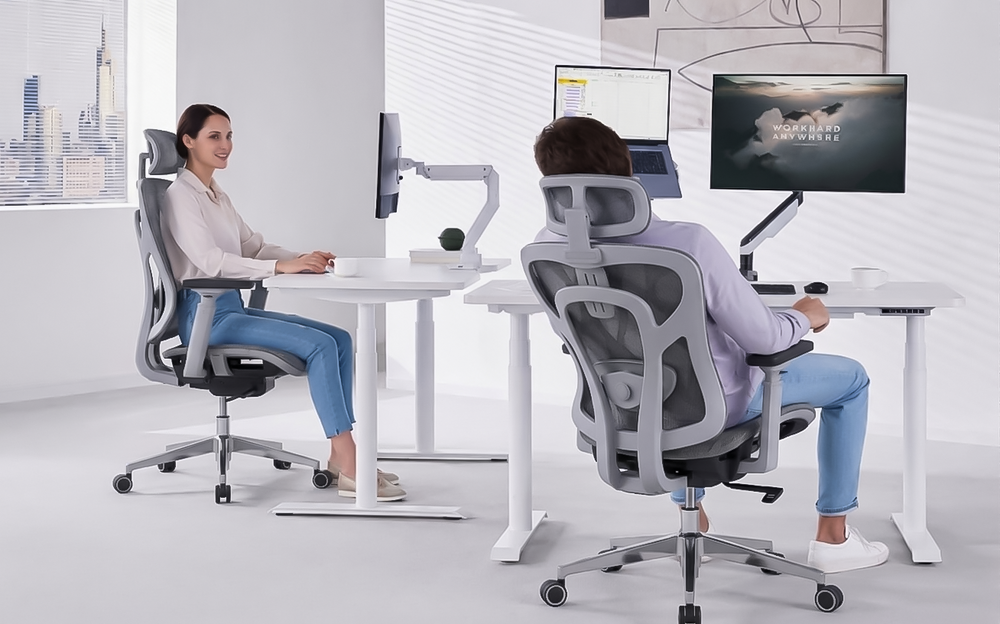 Logicfox Ergonomic Office Chair for Long Hours,High Back Mesh Chair with Adaptive Thoracic & Lumbar Support,3D Adjustable Armrests and Headrest,Designed for 8–10 Hour Workdays